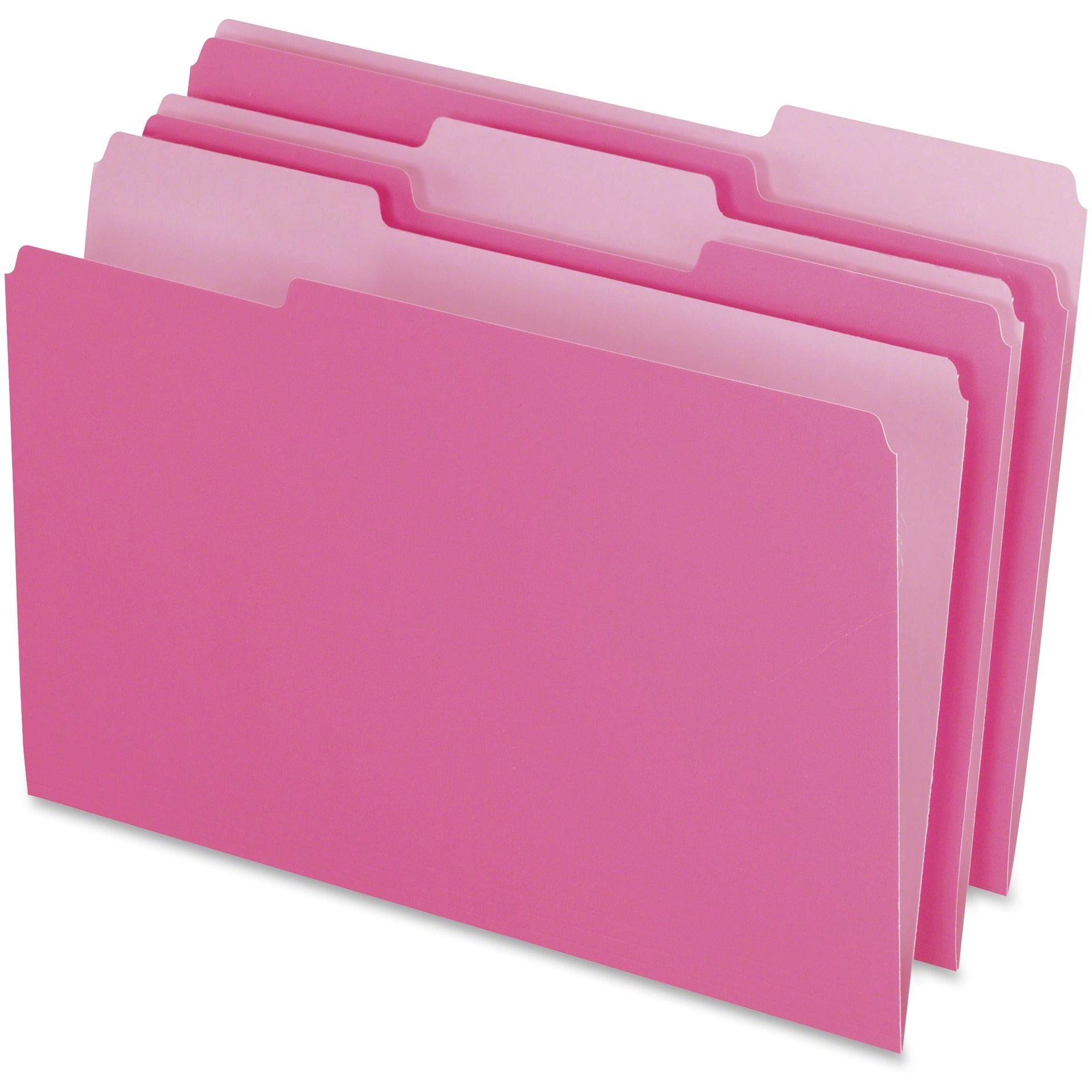 Pendaflex, PFX15313PIN, 1/3cut 2tone File Folders, 100 / Box, Pink