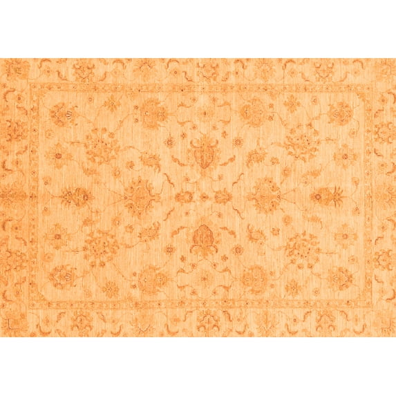 Ahgly Company Indoor Rectangle Oriental Orange Traditional Area Rugs, 7' x 10'