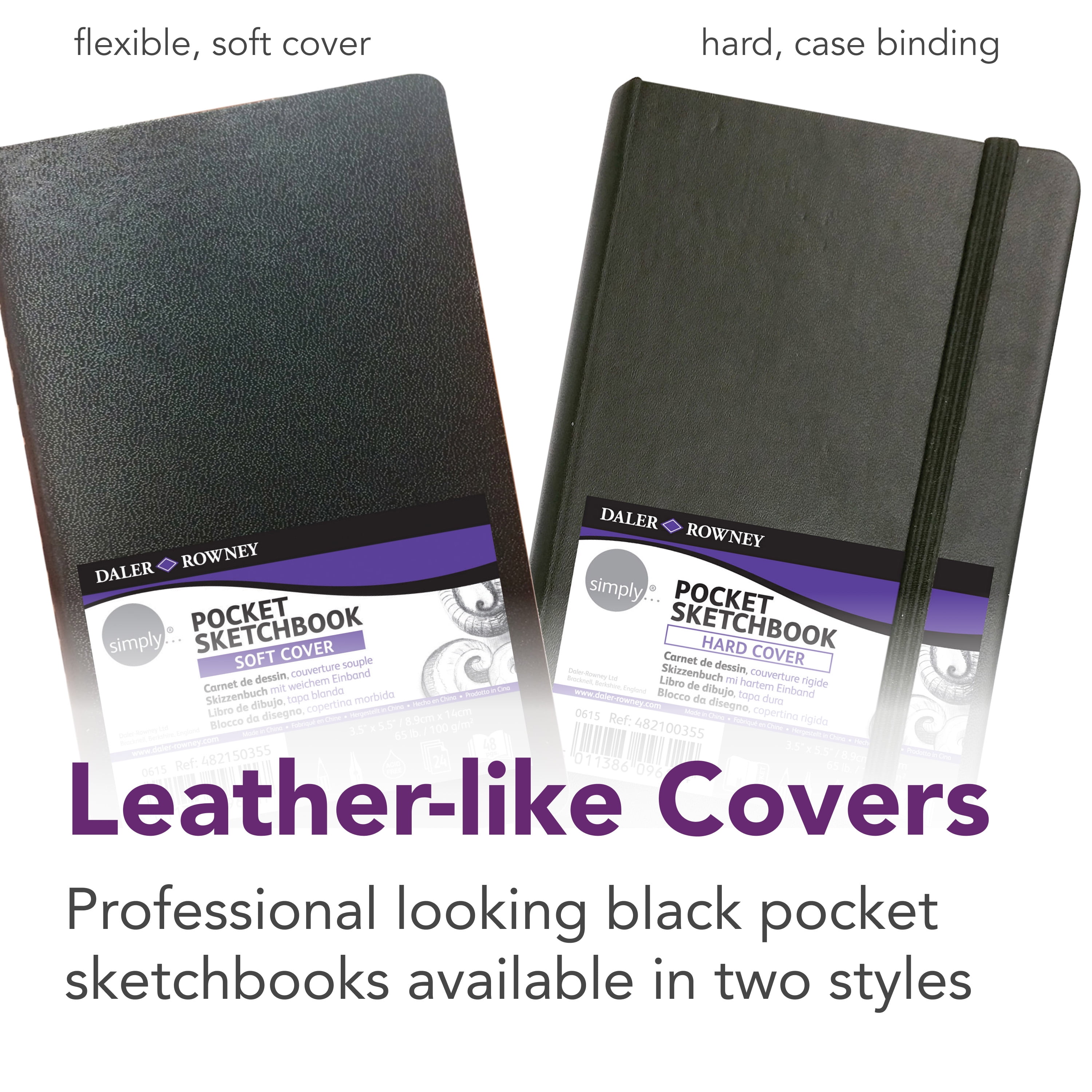 Daler-Rowney Simply... Sketchbook, Soft White, (100gsm), Softcover Binding, 48 Pages, 3.5" x 5.5"