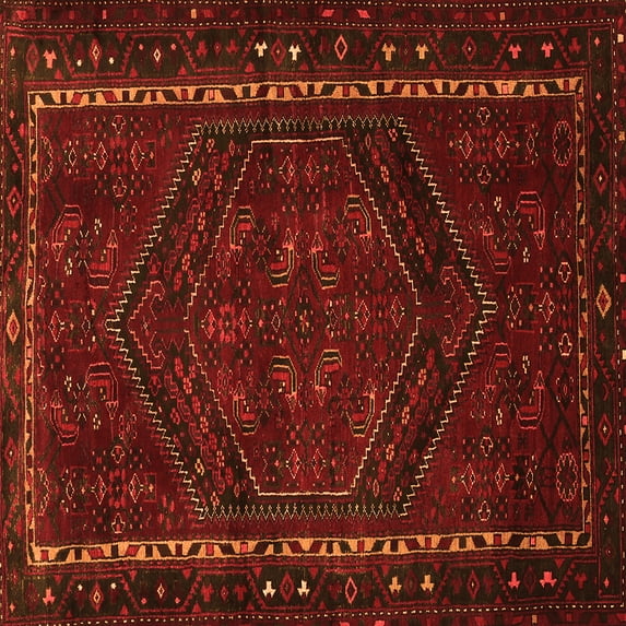 Ahgly Company Indoor Square Persian Orange Traditional Area Rugs, 3' Square