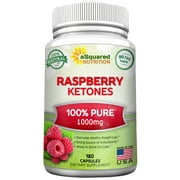 aSquared Nutrition 100% Natural Raspberry Ketones 1000mg - 180 Capsules - All Natural Weight Loss Extract Supplement, Max Strength Appetite Suppressant Diet Pill to Boost Energy & Metabolism