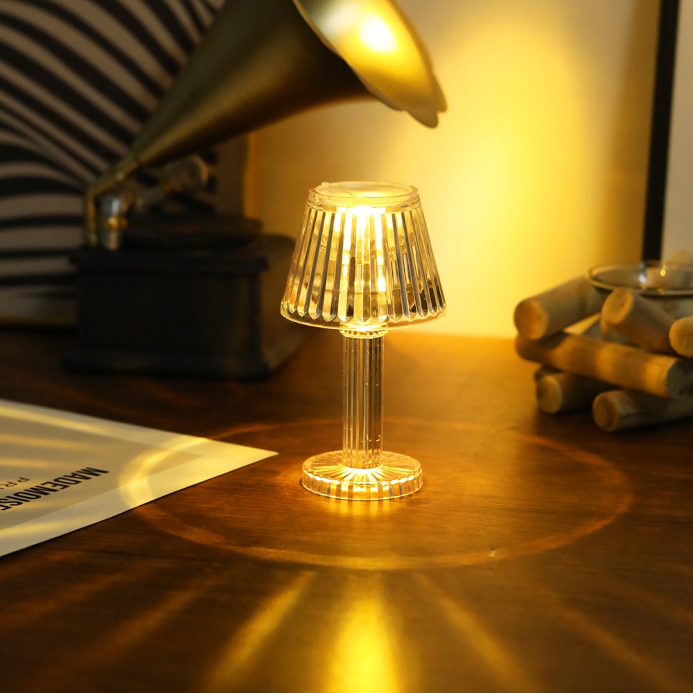 Mini Crystal Table Night Light,Battery Operated Lamp,Nightstand