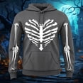thumbnail image 2 of Rggeeun Mens Halloween Sweatshirt Hoodie Skeleton Graphic Soft Long Sleeve Tops with Pocket Fall Winter Pullover Outdoor Picnics Basic,Gray,XL, 2 of 4