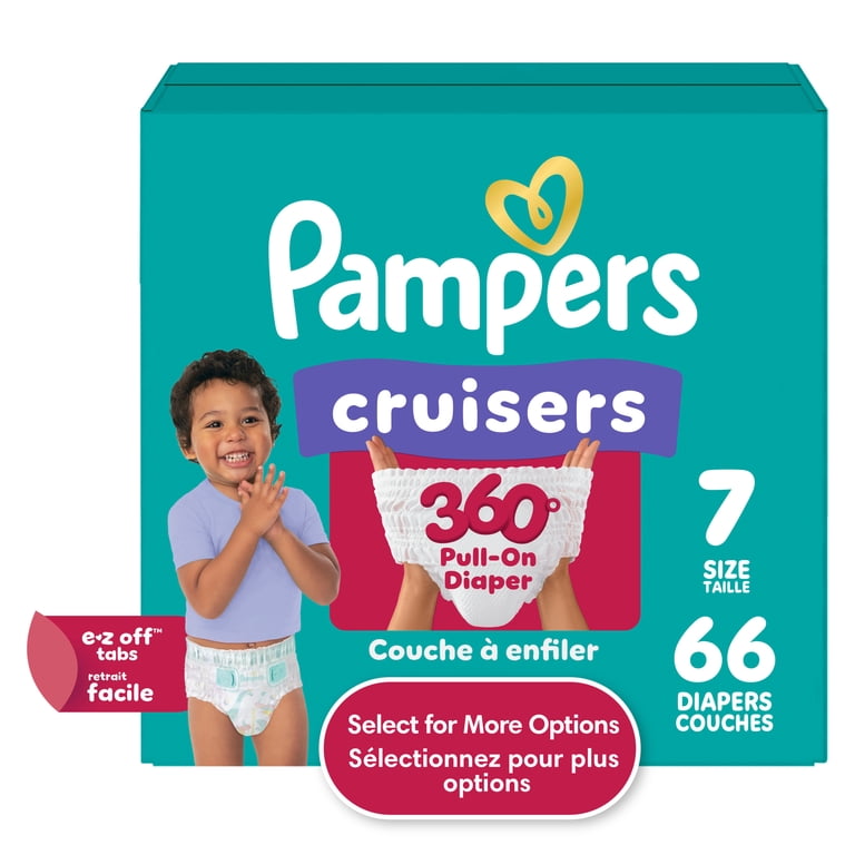 Pampers Cruisers 360 Baby Diapers Size 7, 66 Count (Select for
