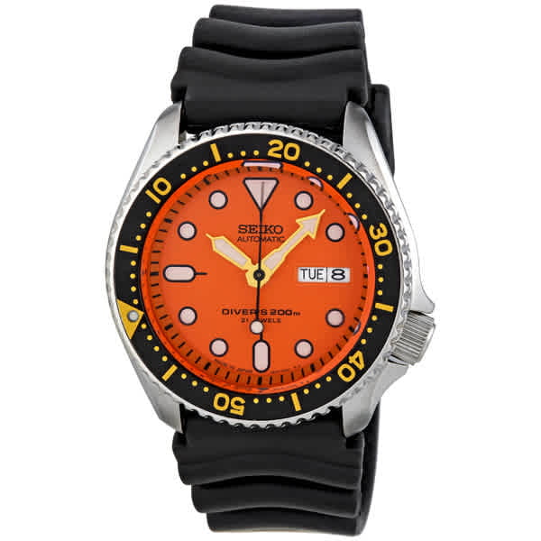 Seiko Men's Diver Orange Dial Automatic Watch SKX011J1 