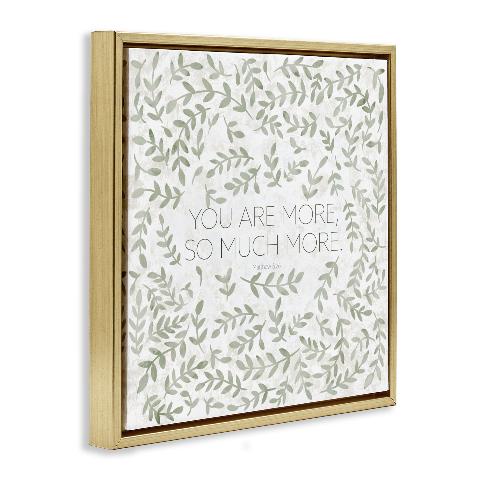 Stupell Industries Curved Ivy Sprigs Proverb Gold Framed Floater Canvas Wall Art, design by SD Graphics Studio