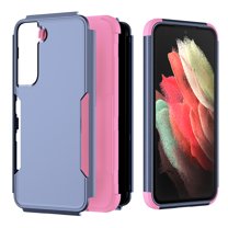SaniMore for Samsung Galaxy S23 Case, Rugged PC & Flexible TPU 3-Layer Shock Absorbing Magnetic Cover Support Wireless Charging Military Grade Shockproof Protective Shell, Blue Pink