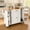 47.6"White+More Storage Space, variant on Kitchen Island, Lofka 41.7" W Kitchen Island with Storage, Rolling Island Table with Drop Leaf, Adjustable Shelf, Spice/Towel Rack, White