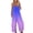 Purple, variant on Womens Jumpsuit Casual Loose Sleeveless Adjustable Spaghetti Strap Stretchy Wide Leg Romper,Brown,XL