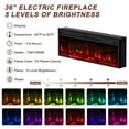 thumbnail image 4 of HARIPUL 70" Fireplace TV Stand for TVs Up to 80" with 36" Electric Fireplace, Entertainment Center with Led Light TV Consoles for Living Room, Firewood, 4 of 6