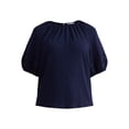 thumbnail image 5 of Time and Tru Women's Lace Trim Top with Puff Sleeves, Sizes XS-XXXL, 5 of 5