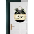 thumbnail image 2 of Love Sign Front for Door Decoration, 12 in Round Wood Wreaths Wall Hanging Outdoor, Farmhouse, Porch, for Spring Summer Fall All Seasons Holiday Christmas, 2 of 5