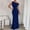 Navy, variant on Women's off the Shoulder Maxi Dress Ruched Fishtail Sexy Bodycon Long Dress for Wedding Guest Party Evening Gown Brown