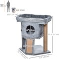 thumbnail image 2 of CoSoTower Cat Tree, Small Cat Tower with Perch, Scratching Post, Cat Condo, Toy Ball for Kitty, Indoor Use, Grey, 2 of 7