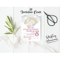 thumbnail image 3 of Darling Souvenir Blue Birthday Invitation Card 28 Pcs Fill or Write In Blank Invites Printable Party Supplies 5 x 7 Inches, 3 of 5