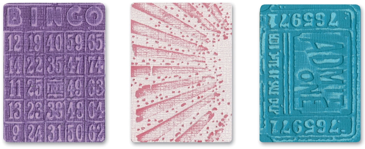 Sizzix Texture Trades A2 Embossing Folders 3/Pkg  Playing Games by Tim Holtz