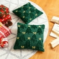 thumbnail image 6 of Gynky Christmas Tree Throw Pillow Covers Set of 2, 18"x18" Soft Fluffy Boho Pillowcases Home Decor Winter Holiday Cushion Cases for Sofa Couch Bedroom Living Room Xmas Decoration,Green, 6 of 7