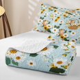 thumbnail image 4 of Erosebridal Cute Capybara Twin Quilt Set For Capybara Lovers,Kawaii Daisy Rustic Flower Twin Coverlet Set,2-Piece, 4 of 7