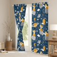 thumbnail image 3 of jejeloiu Cute Wild Fox Black Out Curtains,Galaxy Planet Pattern Curtains Pack of 2 (42x63 Each),Blue Gray Orange Bedroom Curtains For Teens,Ultra Soft Home Decor, 3 of 6