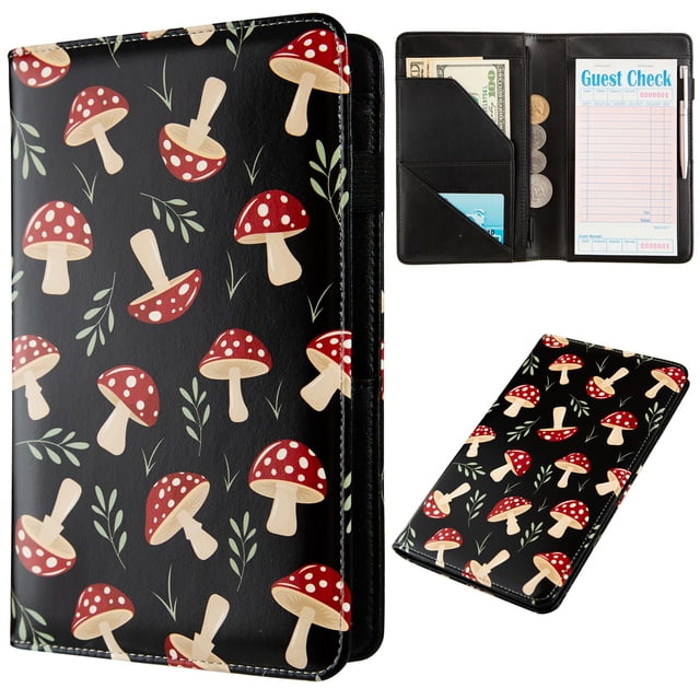 Libro de servidor ANNAMISSI para camarera Pocket, de piel, impermeable