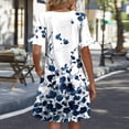 thumbnail image 5 of Womens Summer Floral Dresses Wrap V Neck Dress Fashion Casual Going Out A-Line Ruffle Short Sleeve Sundress, 5 of 5