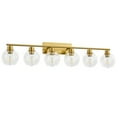 thumbnail image 4 of Deyidn 42.12" Gold Bathroom Vanity Light, 6-Light Dimmable Wall Fixture with Clear Glass Shades for Makeup Mirror, Modern Luxury, 4 of 10