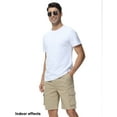 thumbnail image 5 of Satankud Mens Casual Cargo Shorts Classic Drawstring Stretch Hiking Beach Shorts Twill Chino Short with 6 Pockets Khaki Size 34, 5 of 8