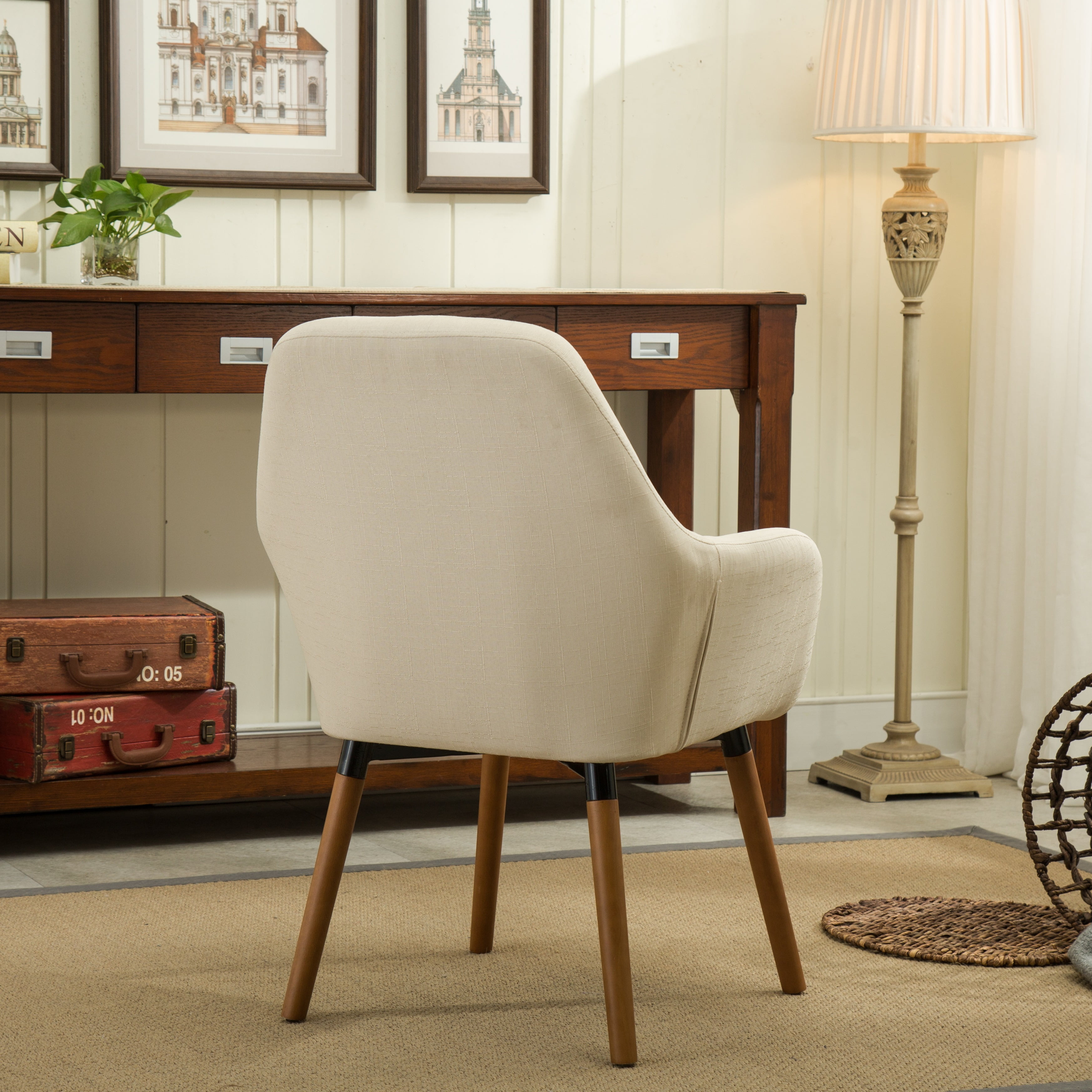 Roundhill Furniture Tuchico Contemporary Fabric Accent Chair Tan