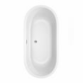 thumbnail image 3 of Wyndham Collection Carissa CD 67 Inch Freestanding Bathtub in White with Floor Mounted Faucet, Drain and Overflow Trim in Polished Chrome, 3 of 6