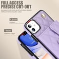 thumbnail image 4 of Case for iPhone 11, Crossbody Wristlet Case Wallet with RFID Blocking Card Slots KickStand Flip Folio PU Leather Magnetic Protective Cover Women for iPhone 11, Violet, 4 of 9