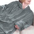 thumbnail image 1 of Chandail à Capuchon Couverture Portable pour Femmes en Molleton, Chandail à Capuchon Couverture Chaud et Douillet avec Poche, Régulier, Gris, Taille Unique, 1 of 7