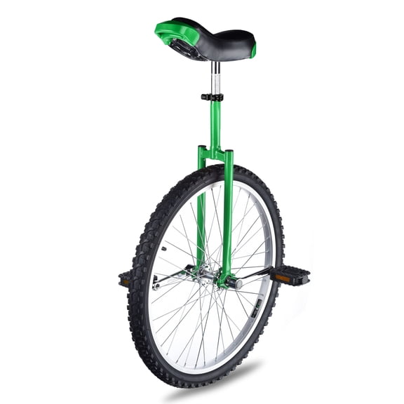 Yescom 24 Inch Outdoor Unicycle Adjustable Seat Circus Bike for Adults Teenagers Kids, Green