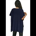 thumbnail image 3 of Suéter Holgado de Corta con Hombros Caídos para Mujer, Azul Marino, Talla L, 3 of 9