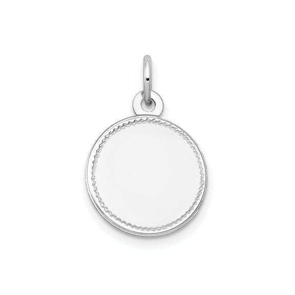 FJC Finejewelers 14 kt White Gold Personalized Plain .018 Gauge Round Engravable Disc Charm 19 x 13 mm