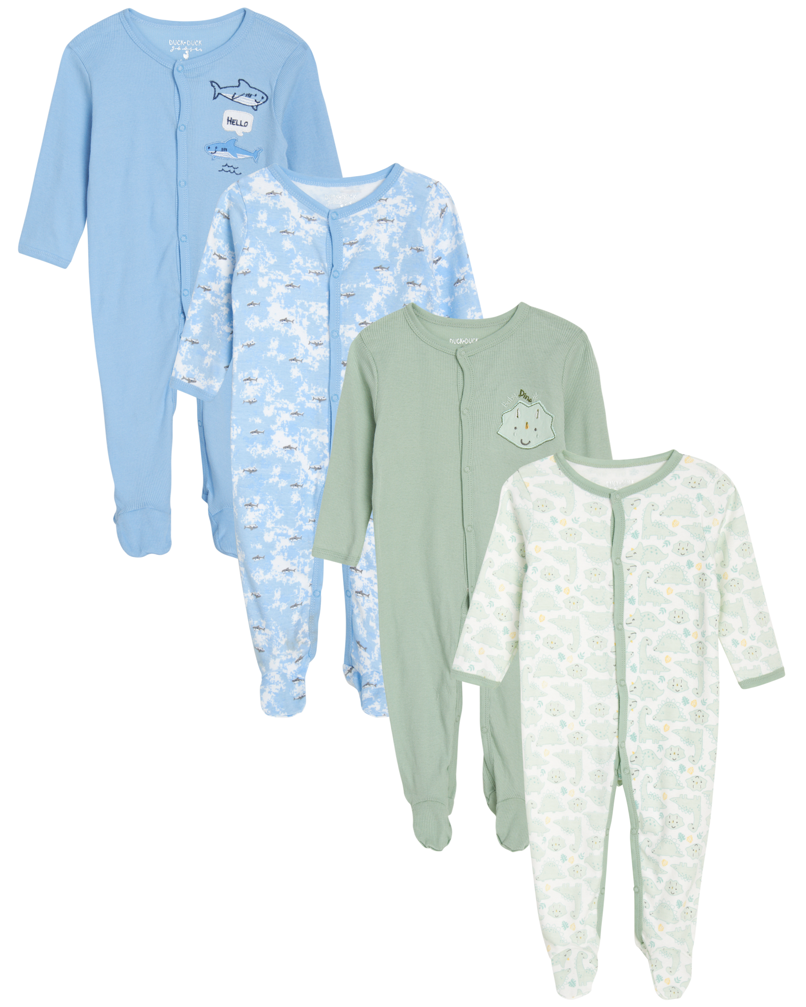 Duck Duck Goose Baby Boys' Blanket Sleeper 4 Pack Take Me Home Sleep