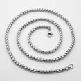 thumbnail image 1 of 2pcs-Chaîne （70cm） Homme Collier et Bracelet en Acier Inoxydable Argent, 1 of 4