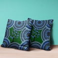 thumbnail image 4 of Amrita Sen Boho Mandala Plant Throw Pillow in Indigo Geen Yellow 16x16, 4 of 5