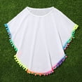 thumbnail image 4 of Big Girls Bathing Suit Beach Coverups Swimwear Cover-ups Wraps with Pom Pom Trim 7-14 Years, 4 of 5