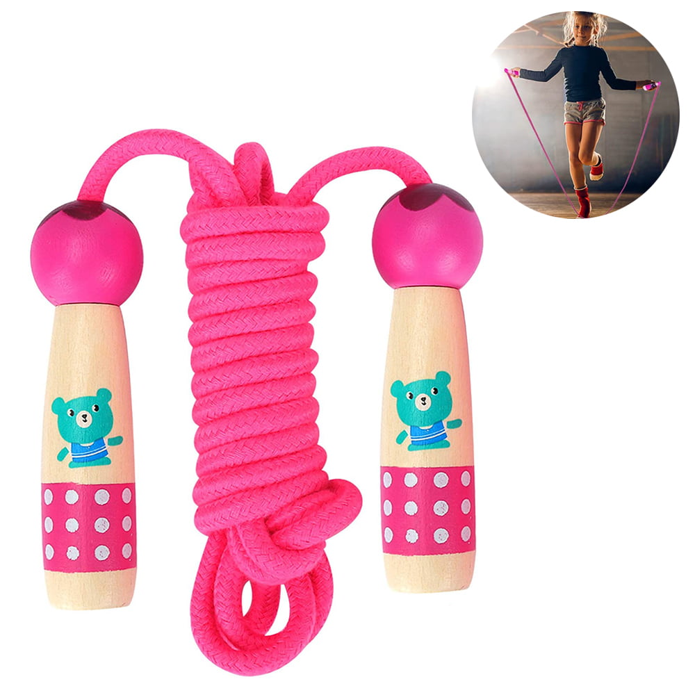 Wooden Handle Skipping Rope Toy Children Outdoor Fitness Exercise Jump OO