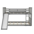 thumbnail image 3 of Harper & Bright Designs Full Over Full Bunk Bed Frame with Slide and Built-in Ladder, Wood Low Bunk Bed for Teens and Adults, Bedroom Furniture, No Spring Box Needed, 3 of 9