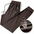 thumbnail image 2 of QATAINLAV Big and Tall Jogger Pants for Men Drawstring Running Sports Cropped Pants Breathable Quick Dry Casual Hiking Pants with Pockets Brown XXXXXL My Orders Placed By Me, 2 of 5
