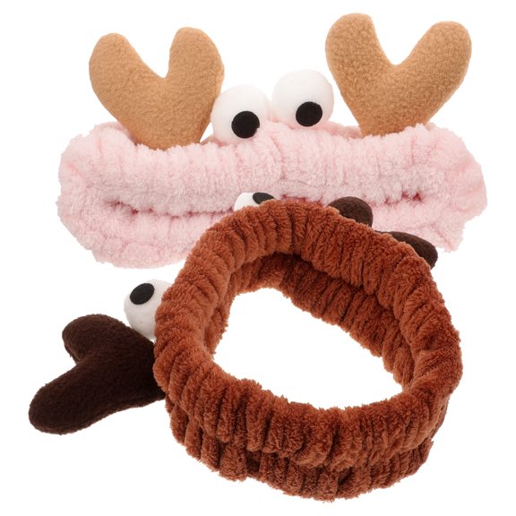 WRITWAA 2-Pack Bath Headbands Assorted Colors Elastic Hair Bands for Women and Girls, Keep Hair from Face During Skincare