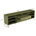 thumbnail image 3 of DUMBO 85" Mid-Century Modern TV Stand with 6 Shelves & 2 Drawers in Olive Green, 3 of 12