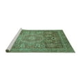 thumbnail image 2 of Ahgly Company Machine Washable Indoor Rectangle Abstract Turquoise Blue Modern Area Rugs, 7' x 10', 2 of 4
