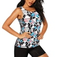 thumbnail image 2 of Disketp Panda Cute Hearts Print Women's Workout Tank Top Sleeveless Gym Shirt Quick Dry Fitness Bodybuilding Sleeveless T Shirt-Small, 2 of 7