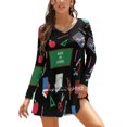 thumbnail image 1 of Robe Évasée de Rentrée Scolaire Robe à Encolure Carrée Élégante Mode Féminine Robe Imprimée Motif Rentrée Scolaire Bus Scolaire Enfants, 1 of 5