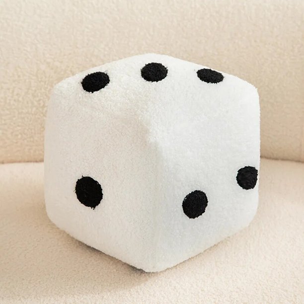 Cojín de felpa con forma de cubo cúbico para decoración del hogar