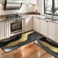 thumbnail image 3 of Kitchen Rugs Sets Of 2,Black Marble Gold Wave Pattern Anti Fatigue Kitchen Mat Rugs Non Slip Washable,Decorative Kitchen Floor Mats for Kitchen,Sink,Laundry,17"x47"+17"x47", 3 of 5