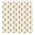 thumbnail image 3 of Ambesonne Sloths Shower Curtain, Tropical Sloths and Bananas, 69"Wx75"L, Cocoa White Yellow, 3 of 5