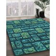 thumbnail image 3 of Ahgly Tapis Rond Lavable en Machine Intérieur Transitionnel Bleu Profond, 6 Pieds Rond, 3 of 7